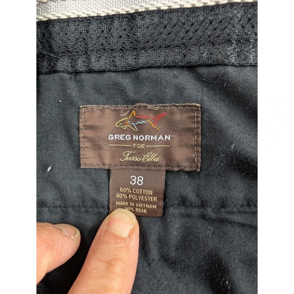 Greg Norman for Tasso Elba Mens Plaid Golf Shorts Grey Size‎ 38 Flat Front